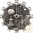 Tuvalu EVOLUTION OF INDUSTRY 2-COIN Silver Set Gear-shaped $2 Antique finish 2018 Rotating Mechanism 2 oz